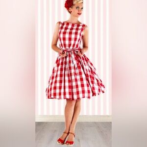 Lindy Bop Audrey Red and White Gingham Dress
